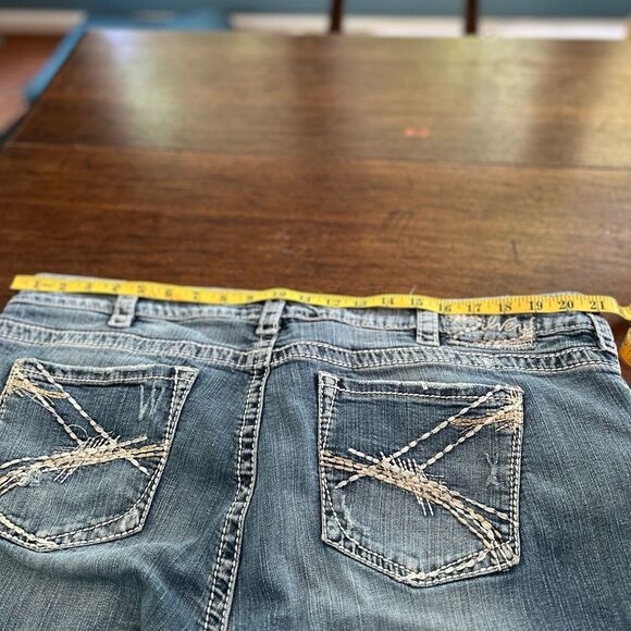 Silver Jeans Grunge Blue Tuesday Bootcut 40/24 Distressed - Picture 3 of 10